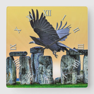 Stonehenge Celtic Standing Stones in Britain Square Wall Clock