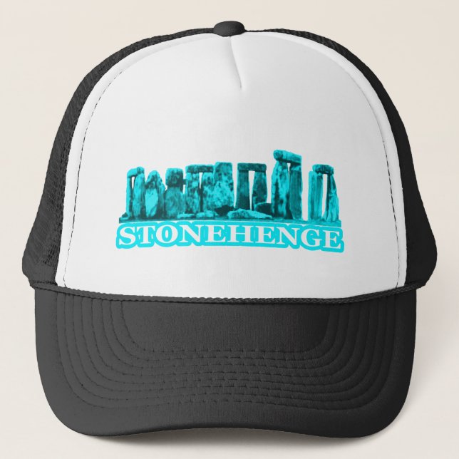 Stonehenge Cyan transp The MUSEUM Zazzle Gifts Trucker Hat (Front)