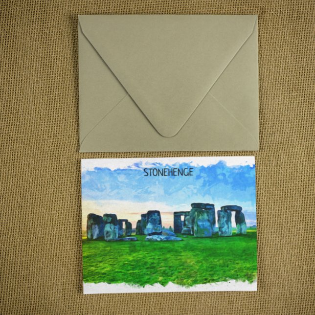 Stonehenge England Painting Postcard (stonehenge england postcard)
