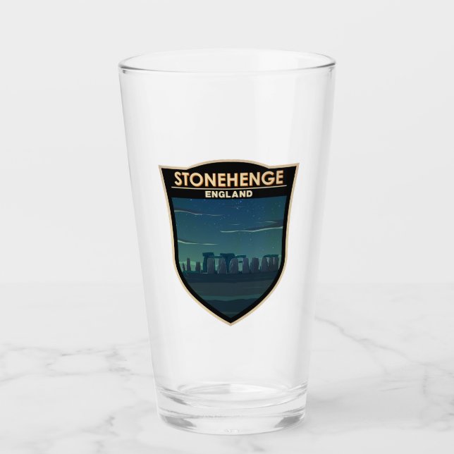 Stonehenge England Travel Vintage Art Glass (Front)