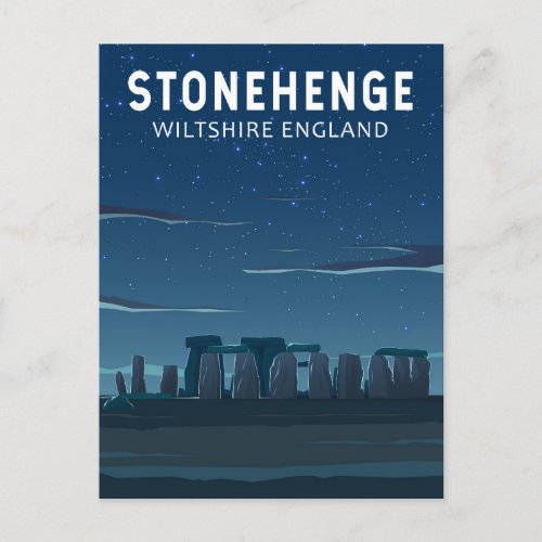 Stonehenge England Travel Vintage Art Postcard