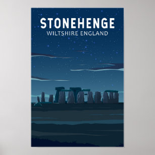 Stonehenge England Travel Vintage Art Poster