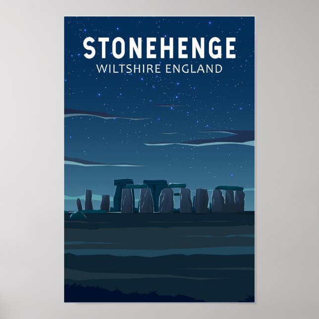Stonehenge England Travel Vintage Art Poster (Front)