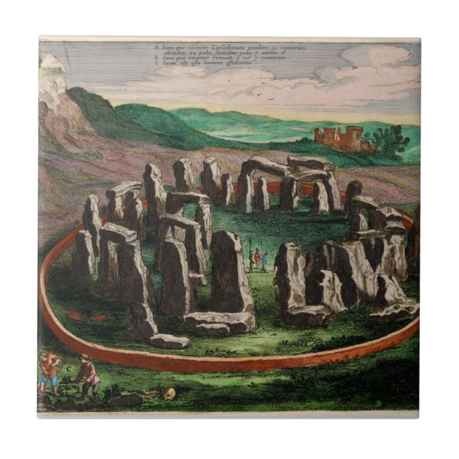 Stonehenge from Atlas Van Loon 1649 Ceramic Tile (Front)