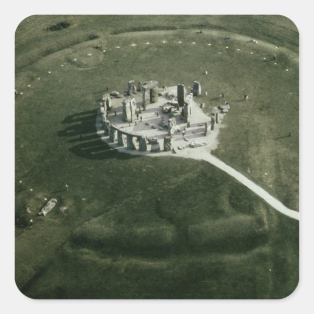 Stonehenge from the air square sticker (Front)