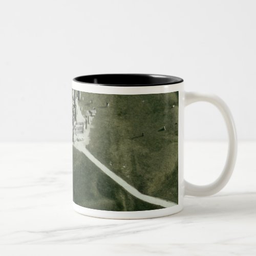 Stonehenge from the air Two_Tone coffee mug