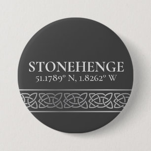 Stonehenge Latitude  Longitude Dark   Button