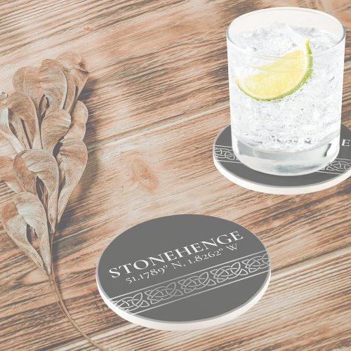 Stonehenge Latitude  Longitude Dark  Coaster