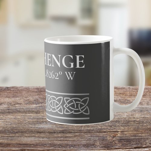Stonehenge Latitude  Longitude Dark  Coffee Mug