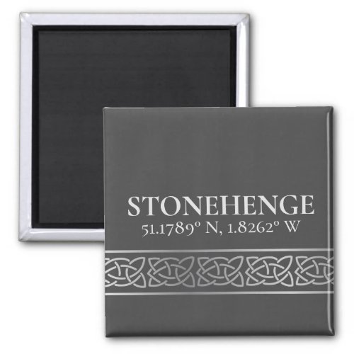 Stonehenge Latitude  Longitude Dark    Magnet