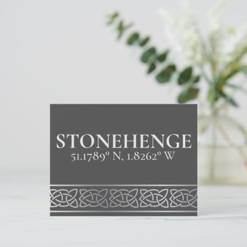 Stonehenge Latitude  Longitude Dark  Postcard