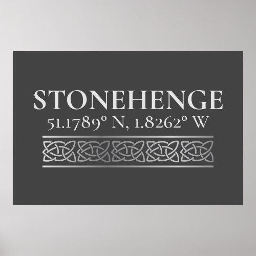 Stonehenge Latitude  Longitude Dark  Poster