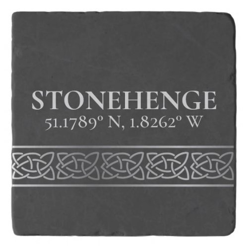 Stonehenge Latitude  Longitude Dark  Trivet