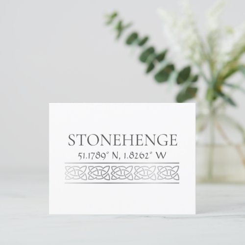 Stonehenge Latitude  Longitude  Postcard