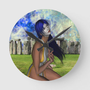 Stonehenge Meditation Round Clock