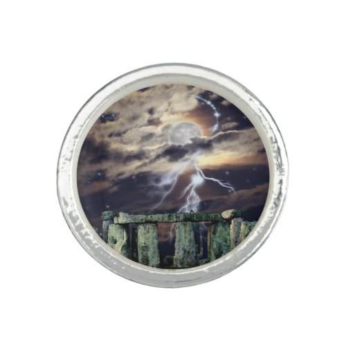 Stonehenge  Moon Mystical Standing Stones Photo Ring