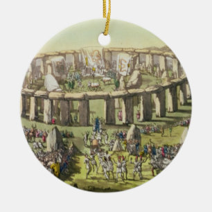 Stonehenge, or a Circular Temple of the Druids, pl Ceramic Ornament