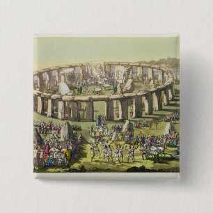 Stonehenge, or a Circular Temple of the Druids, pl Pinback Button