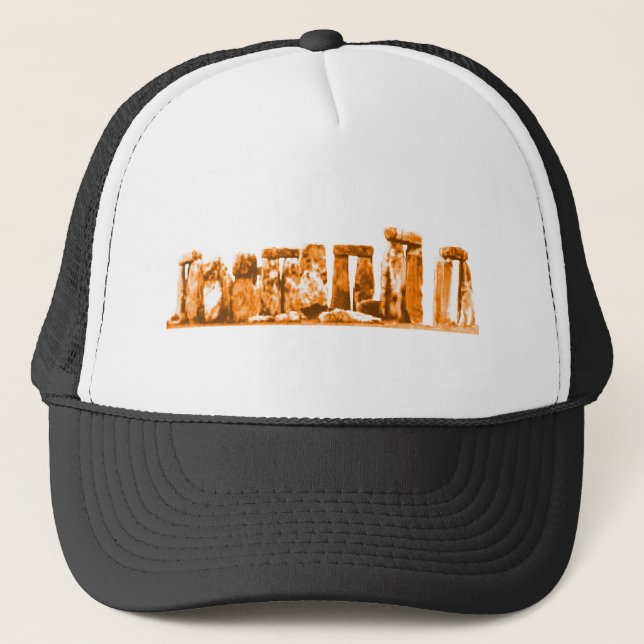 Stonehenge Orange The MUSEUM Zazzle Gifts Trucker Hat (Front)