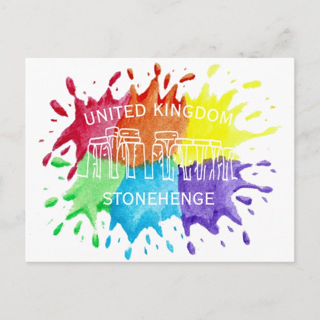 Stonehenge, Paint Splashes Postcard (Front)
