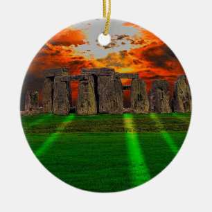 Stonehenge Standing Stones at Sunset Ceramic Ornament