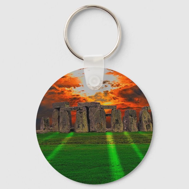 Stonehenge Standing Stones at Sunset Keychain (Front)