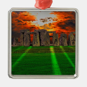 Stonehenge Standing Stones at Sunset Metal Ornament