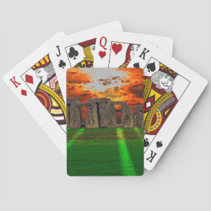 Stonehenge Standing Stones at Sunset Poker Cards