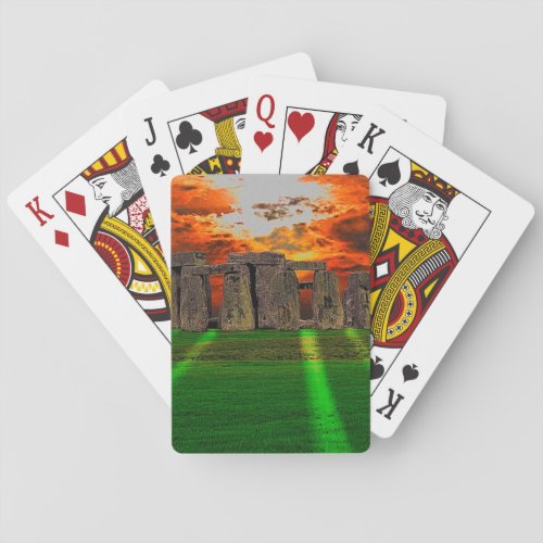 Stonehenge Standing Stones at Sunset Poker Cards