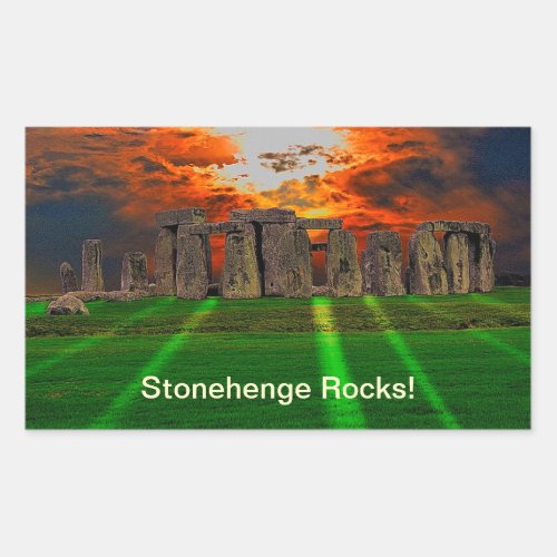 Stonehenge Standing Stones at Sunset Rectangular Sticker