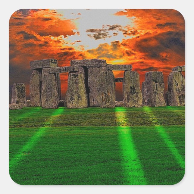 Stonehenge Standing Stones at Sunset Square Sticker (Front)
