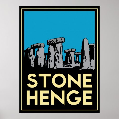 stonehenge stone henge art deco retro poster