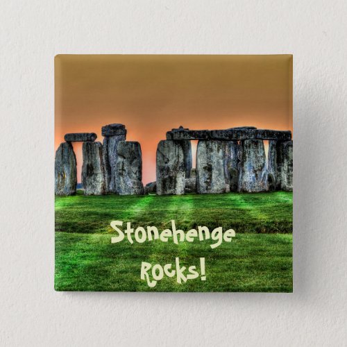Stonehenge  Sunset Ancient Historic Sacred Site Button
