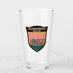Stonehenge Travel Art Retro Illustration Glass