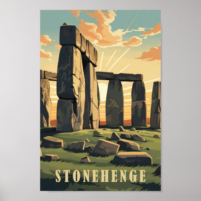 Stonehenge United Kingdom Famous Travel Place Poster (Front)