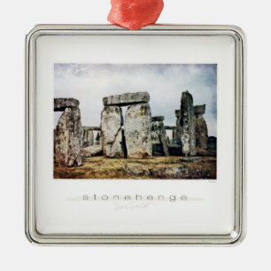 Stonehenge Watercolor Art Metal Ornament