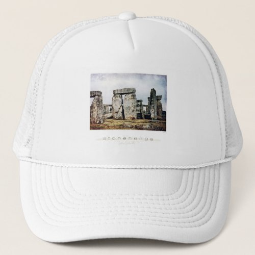 Stonehenge Watercolor Art Trucker Hat