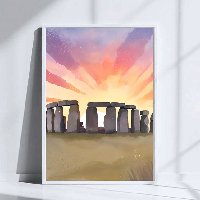 Stonehenge | Wiltshire England Historic Watercolor Poster (Creator Uploaded)