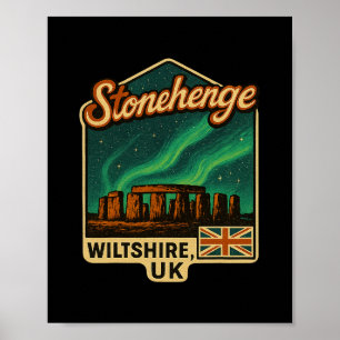 Stonehenge Wiltshire Uk Aurora Borealis Souvenir E Poster