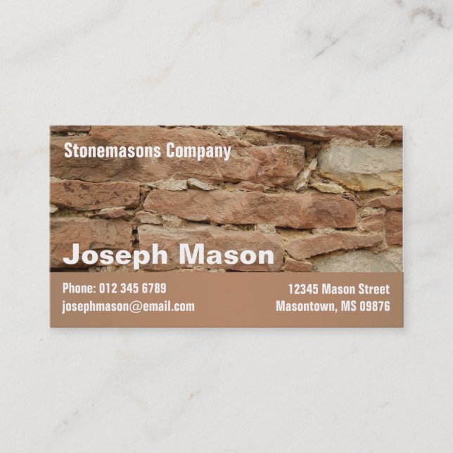 stonemason business card (Front)