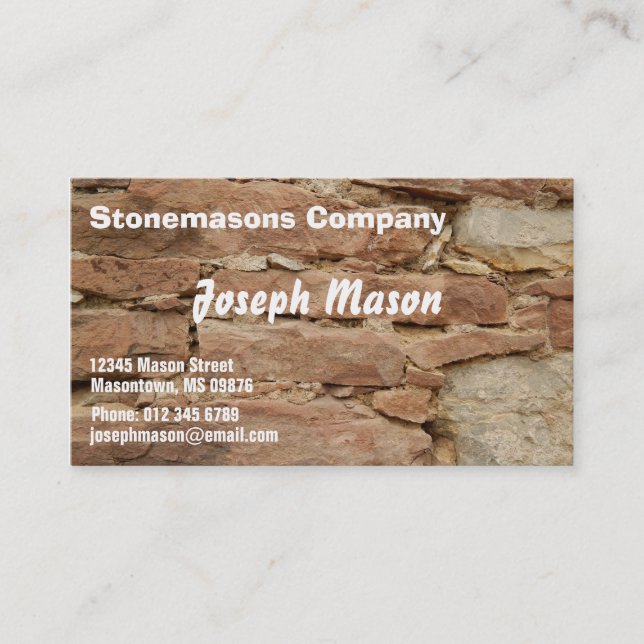 stonemason -  construction business card (Front)