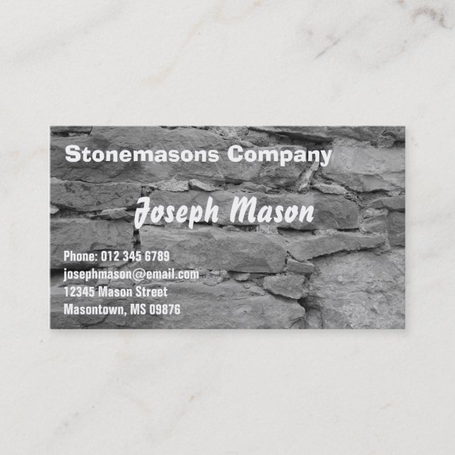 stonemason -  construction business card (Front)