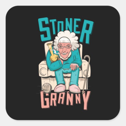 stoner granny square sticker