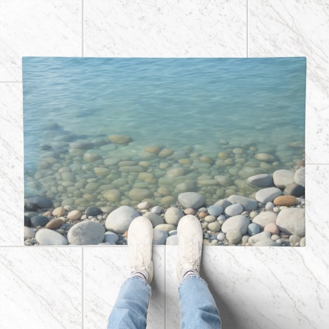 Stones Beach Beautiful Nature Sea Pebbles Shore Doormat (Indoor)