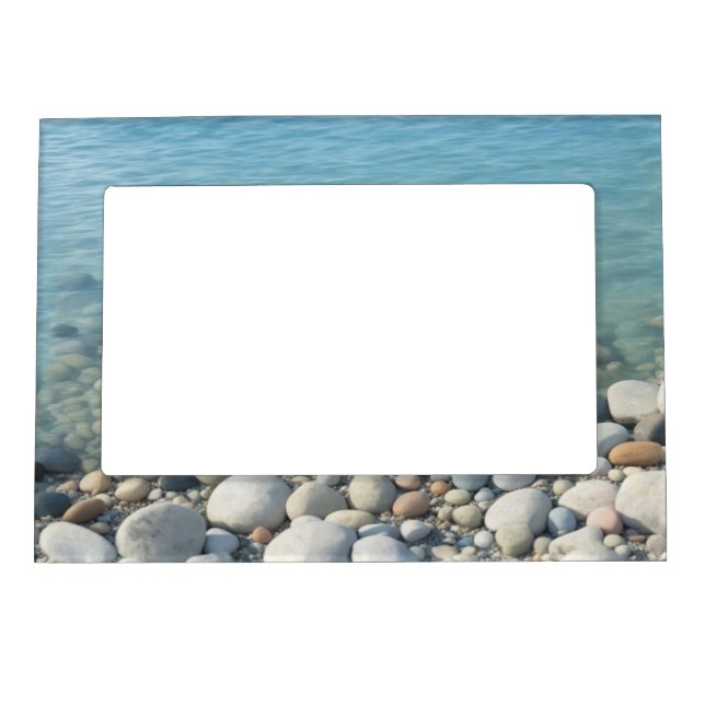 Stones Beach Beautiful Nature Sea Pebbles Shore Magnetic Frame (Front)