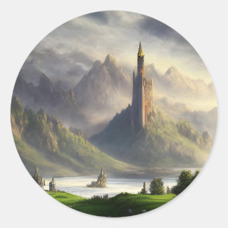 Stones Castles | Medieval Landscape Classic Round Sticker