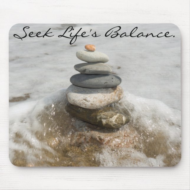 stones for meditation, Seek Life's Balance. Mouse Pad (Front)