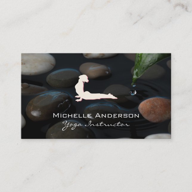 Stones in Pond | Yoga Pose Business Card (Front)