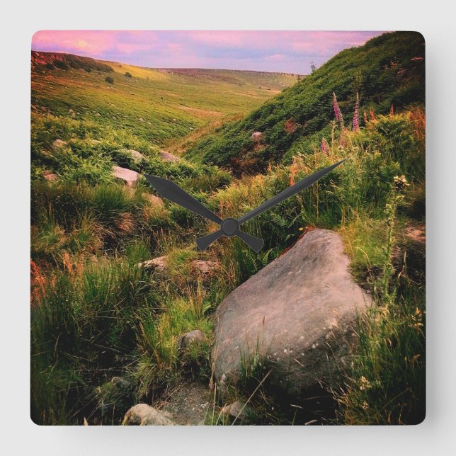 Stones , in the hillside square wall clock (Front)
