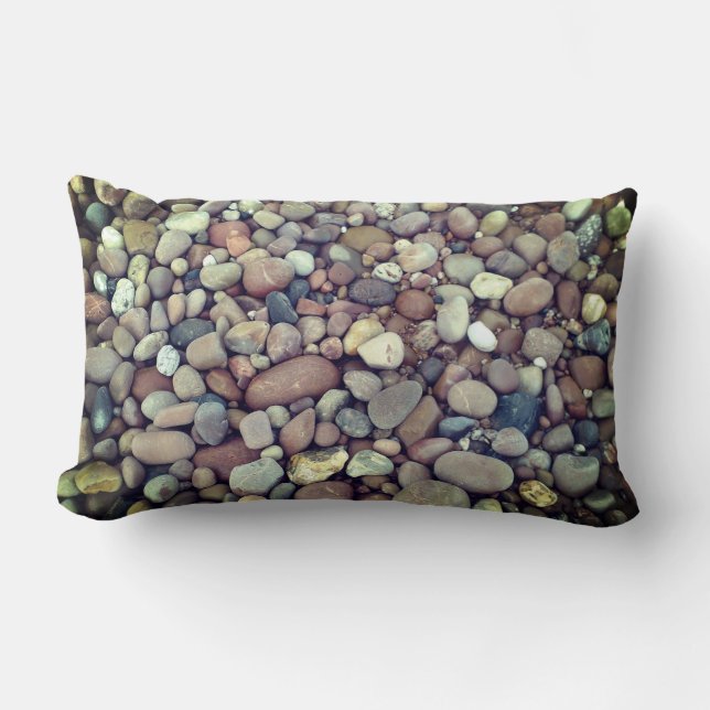Stones Pebbles Photo Lumbar Pillow (Front)